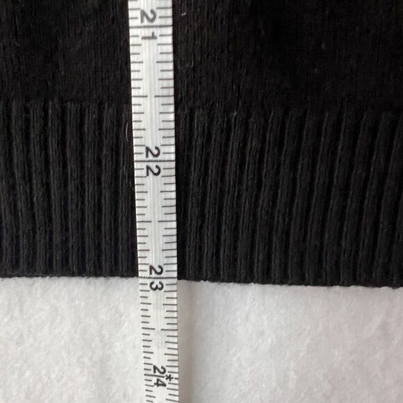 Aaeda Cap Sleeve Black V-Neck Knit Top Floral Aplique Boho Chic Soft Women’s XL - Picture 12 of 15